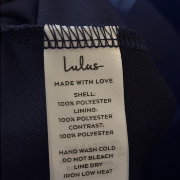 Lulus Significant Splendor Navy Organza Pleated Puff Sleeve Midi Dress size S - Picture 8 of 8